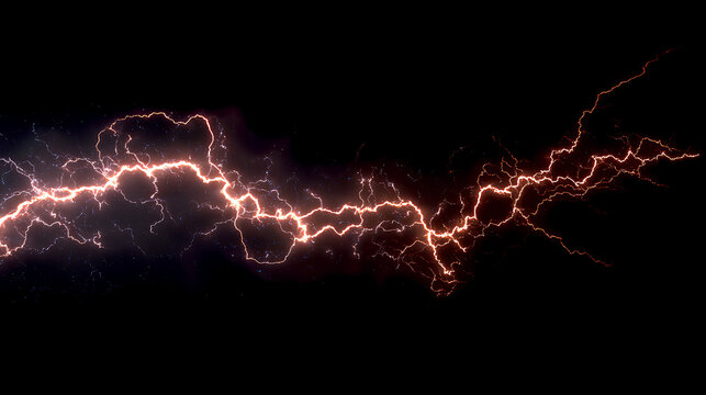 Bright flashes of lightning dispersing the darkness. Electric lines of light cutting through the blackness like pure energy. A thunder, overlay, lightning, storm, electric. Stock Illustration