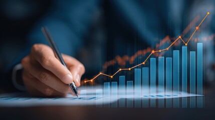Visualizing Financial Growth Success with Pen Analysis Business Chart Investment Data for Smart Decision Making