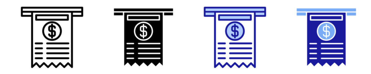 Payment Receipt  Icon Set Multiple Style Collection
