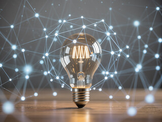 light bulbs concept creative idea with innovative technology and creativity, Concept of idea and innovation