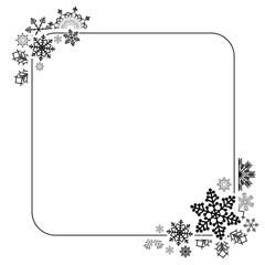 Holiday Border Frame – Square Design with Snowflakes and Gift Boxes on Light Background