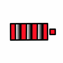 Low battery charging icon red and white stripes energy level symbol 