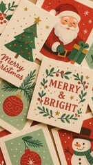 Festive holiday greeting card collection.