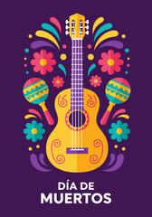 Vector Dia de muertos potrait banner