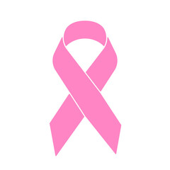 Pink ribbon awareness symbol representing breast cancer support, hope, charity and medical campaign icon