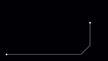 Dynamic White Line Animation Tracing Geometric Path Connecting Two Points on Black Background