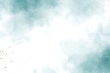 Soft teal and white watercolor splashes and blends creating an abstract and ethereal background texture