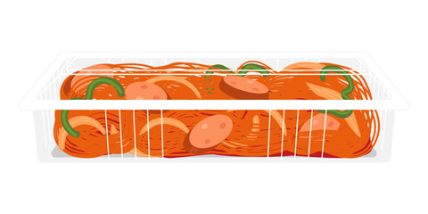 フードパックに入れたナポリタンのイラスト