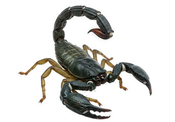 Isolated Scorpion with Large Pincers, Dangerous Predator, Venomous Insect, Arthropod Animal