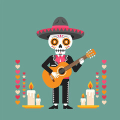 Vector illustration celebrate dia de muertos