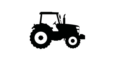 Obraz premium Silhouette of a farm tractor on white background