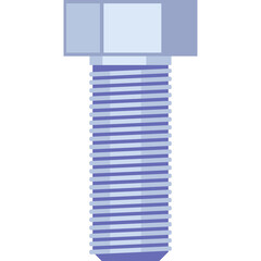 Close Up of a Silver Hexagonal Bolt with Detailed Threads Against a White Background