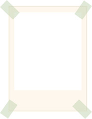 Polaroid photo frame with tropical plants and tape decoration