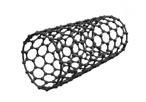Carbon nanotube structure isolated on transparent background