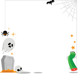 Spooky halloween frame border illustration