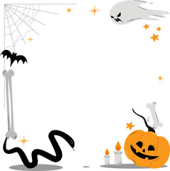 Spooky halloween frame border illustration