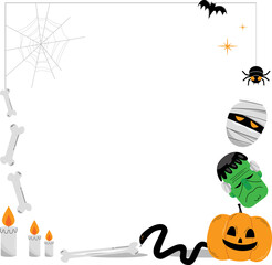 Spooky halloween frame border illustration