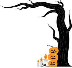 Spooky halloween frame border illustration