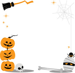 Spooky halloween frame border illustration