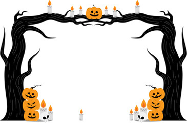 Spooky halloween frame border illustration