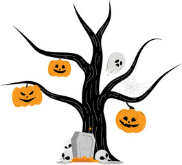 Spooky halloween frame border illustration