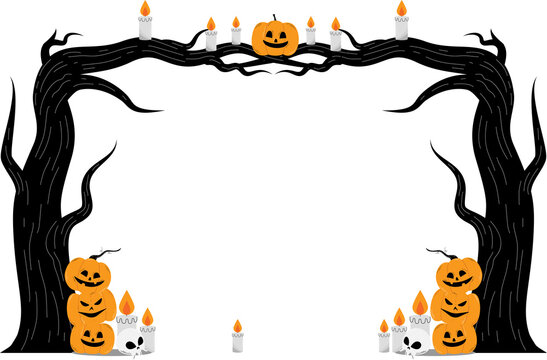 Spooky halloween frame border illustration