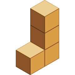 Conceptual Isometric Blocks Forming The Letter L Shape With Gradient Shading And A Transparent Background Representing Building Blocks Strategy Or Learning
