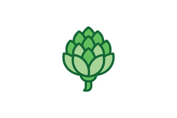 A simple illustration of a vibrant green artichoke vegetable design