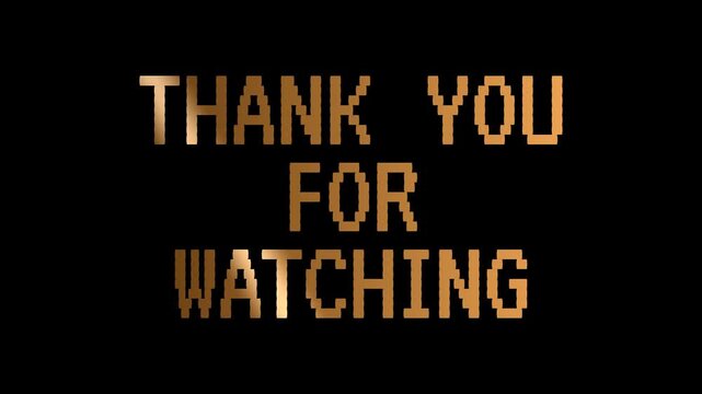 Thank You For Watching 4k Animation Black Background