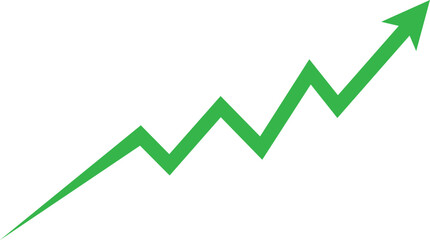 Green Up Arrow Growth Vector — Business Success, Financial Increase, and Positive Market Trend Design