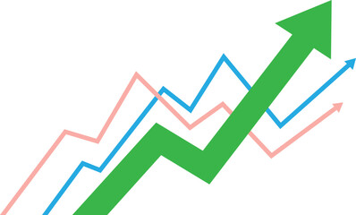Green Upward Growth Chart Vector — Business Profit, Financial Improvement, and Market Success Illustration