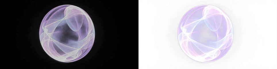 Abstract glowing orb with swirling light patterns, set against contrasting backgrounds, showcasing ethereal beauty and captivating visual effects for creative projects