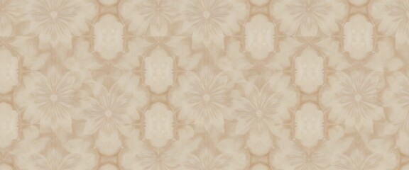 Elegant Beige Floral Wall Texture Background — Luxury Ornamental Pattern Wallpaper Design for Interior Decor, Architecture, and 3D Rendering Projects