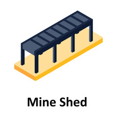 Mine Shed Vector icon which can easily modify or edit