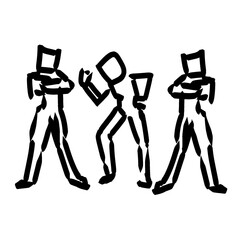 Team of people illustration character cartoon style isoltaed on white background 