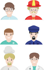 Men Professions Vector Set Male Occupations Illustrations.eps