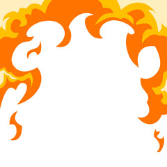 Fire flame border frame with burning corner illustration