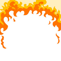 Fire flame border frame with burning corner illustration