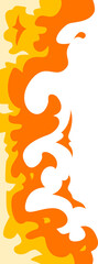 Fire flame border frame with burning corner illustration