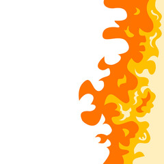 Fire flame border frame with burning corner illustration