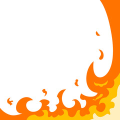 Fire flame border frame with burning corner illustration