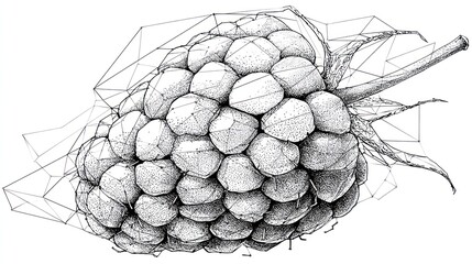 Detailed drawing of raspberry