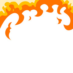 Fire flame border frame with burning corner illustration