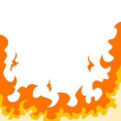 Fire flame border frame with burning corner illustration