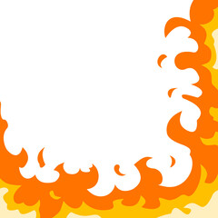 Fire flame border frame with burning corner illustration
