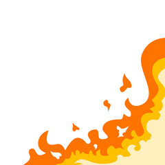 Fire flame border frame with burning corner illustration