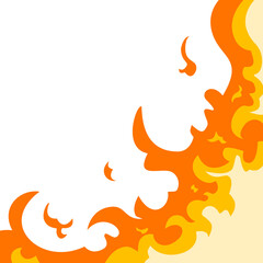 Fire flame border frame with burning corner illustration