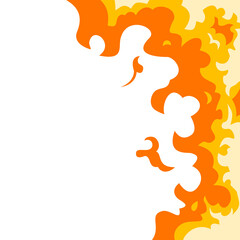 Fire flame border frame with burning corner illustration