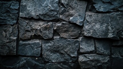 Dark textured stone wall background with irregular surface details adding depth and character