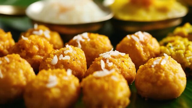 Freshly prepared meal with various dishes and condiments